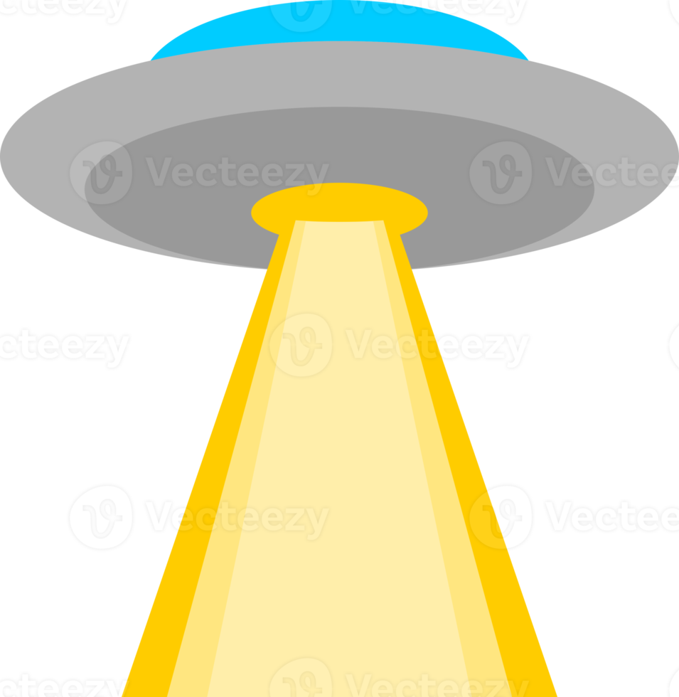alien in UFO flying shoot beam in space cartoon png
