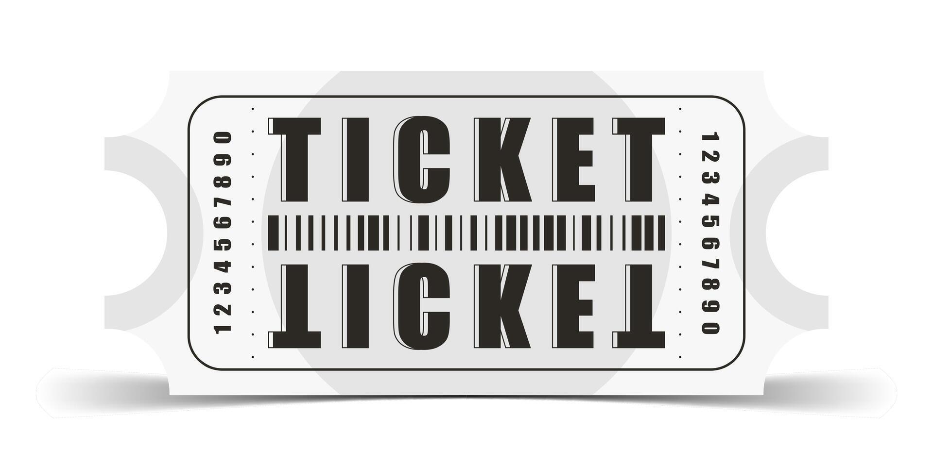 Ticket sample. Modern ticket card illustration template. Vector illustration.