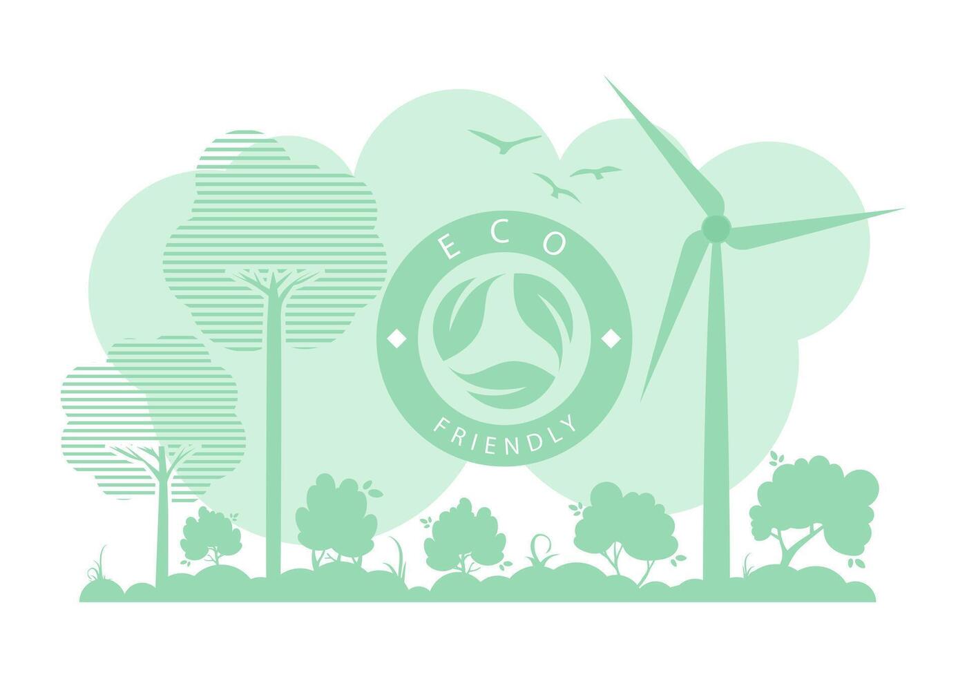 Green Background on the theme of green energy. . vector