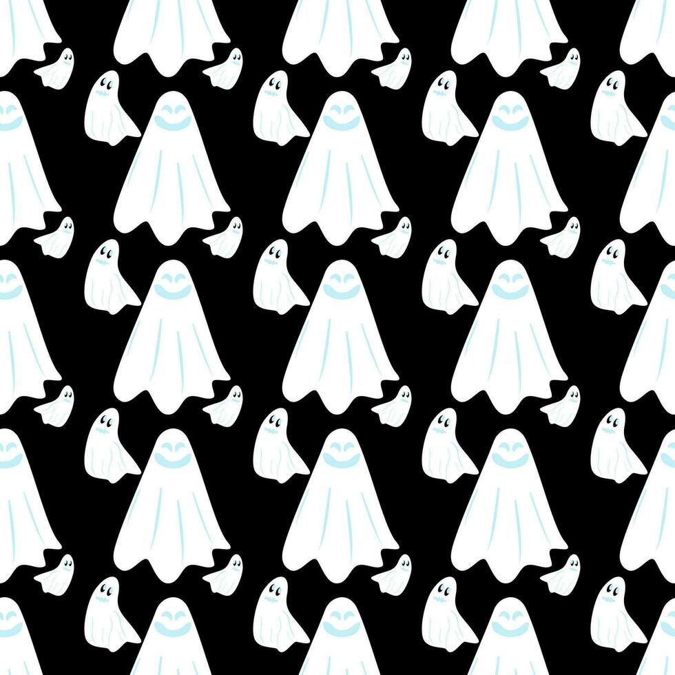 Seamless pattern Halloween cute ghost background. to be used as a decoration and gift wrapping paper. vector illustration