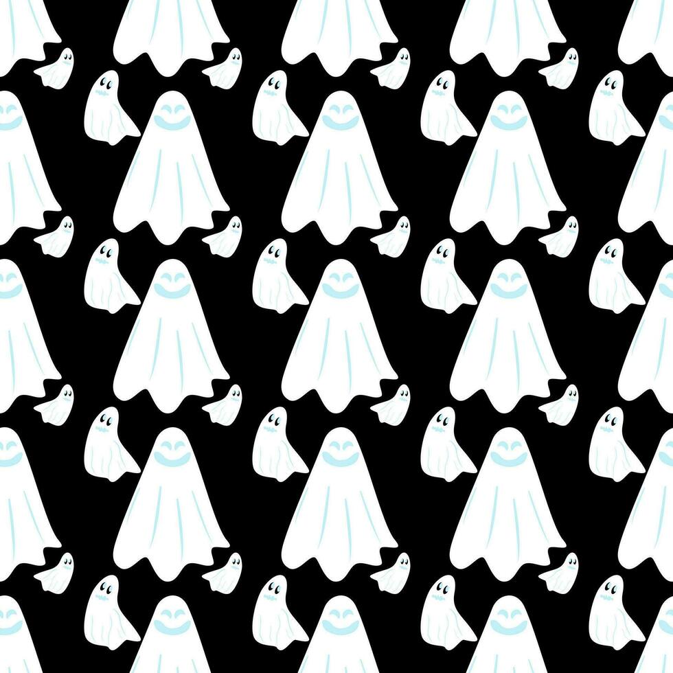 Seamless pattern Halloween cute ghost background. to be used as a decoration and gift wrapping paper. vector illustration