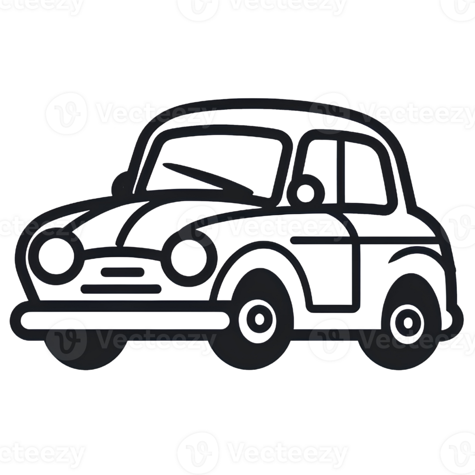 car line art cartoon ai generative png