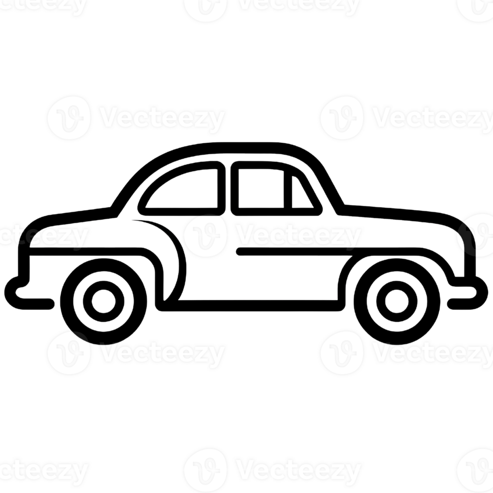 car line art cartoon ai generative png