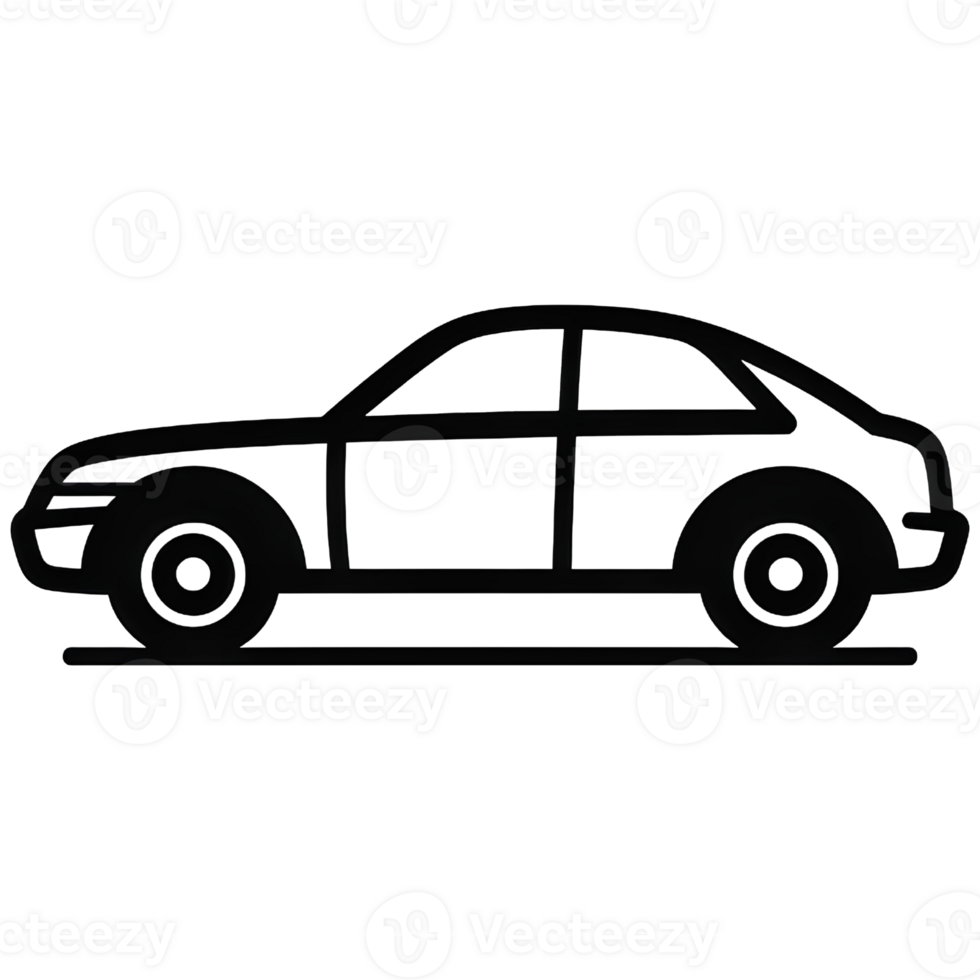 car line art cartoon ai generative png