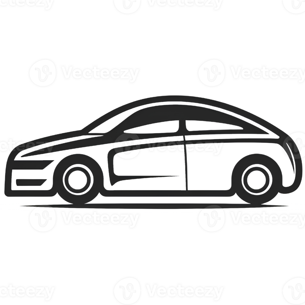 car line art cartoon ai generative png