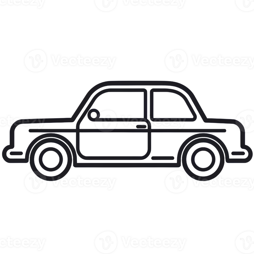 car line art cartoon ai generative png