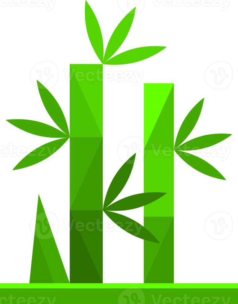 Green bamboo tree with shoot bamboo nature icon png