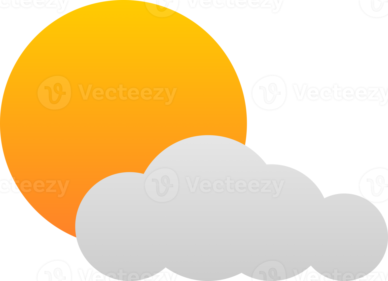 Sun with cloud sky png