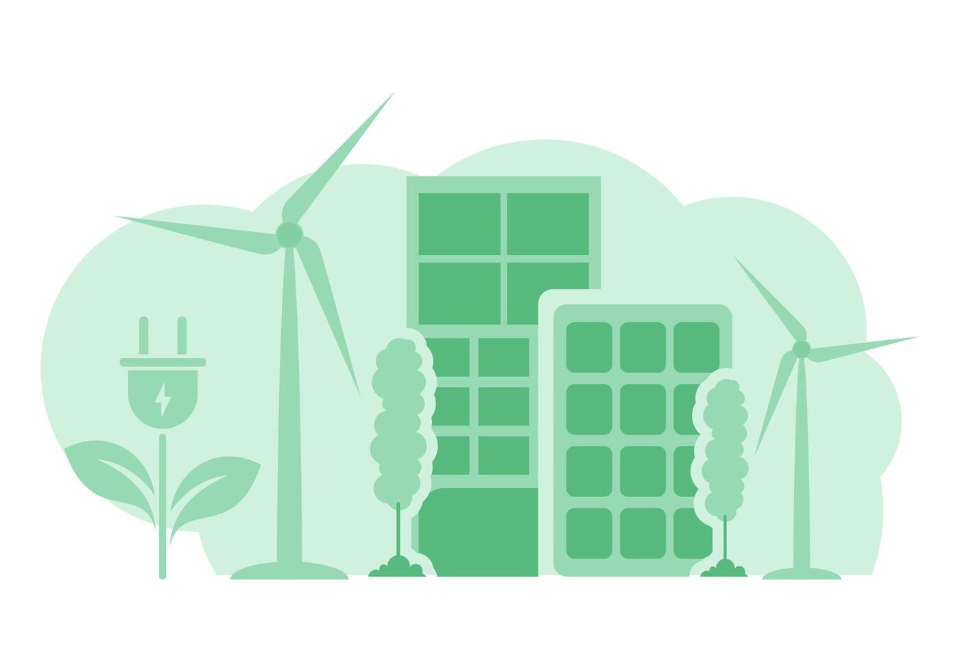 Green energy background. ECO friendly concept. trendy style. illustration. vector