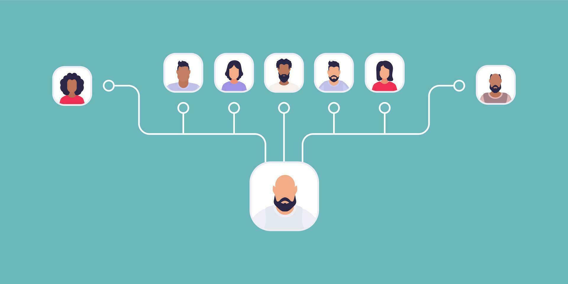 Scheme of subordination of people. Vector. Flat style. vector