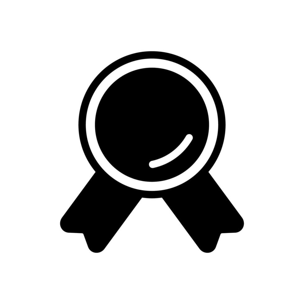 medal icon solid style vector