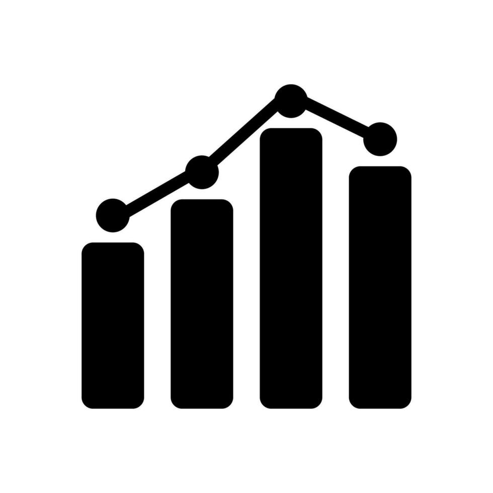 graph icon solid style vector