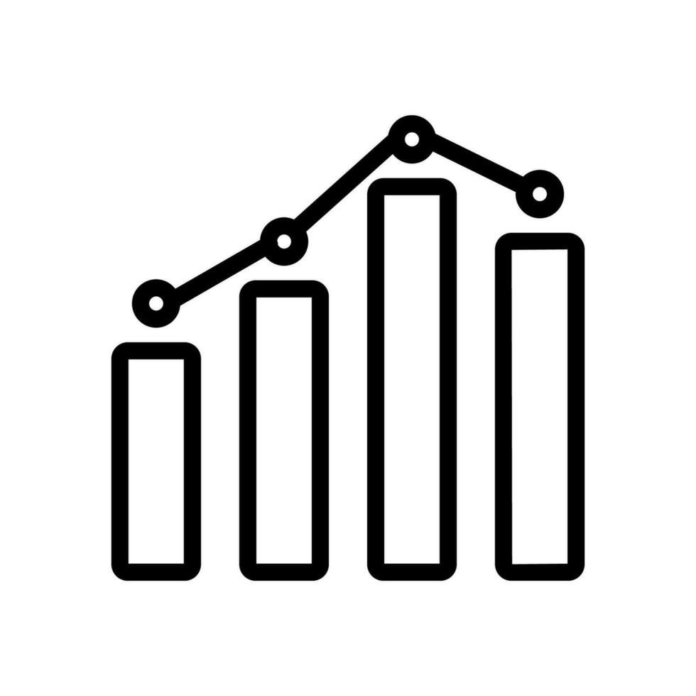 graph icon line style vector