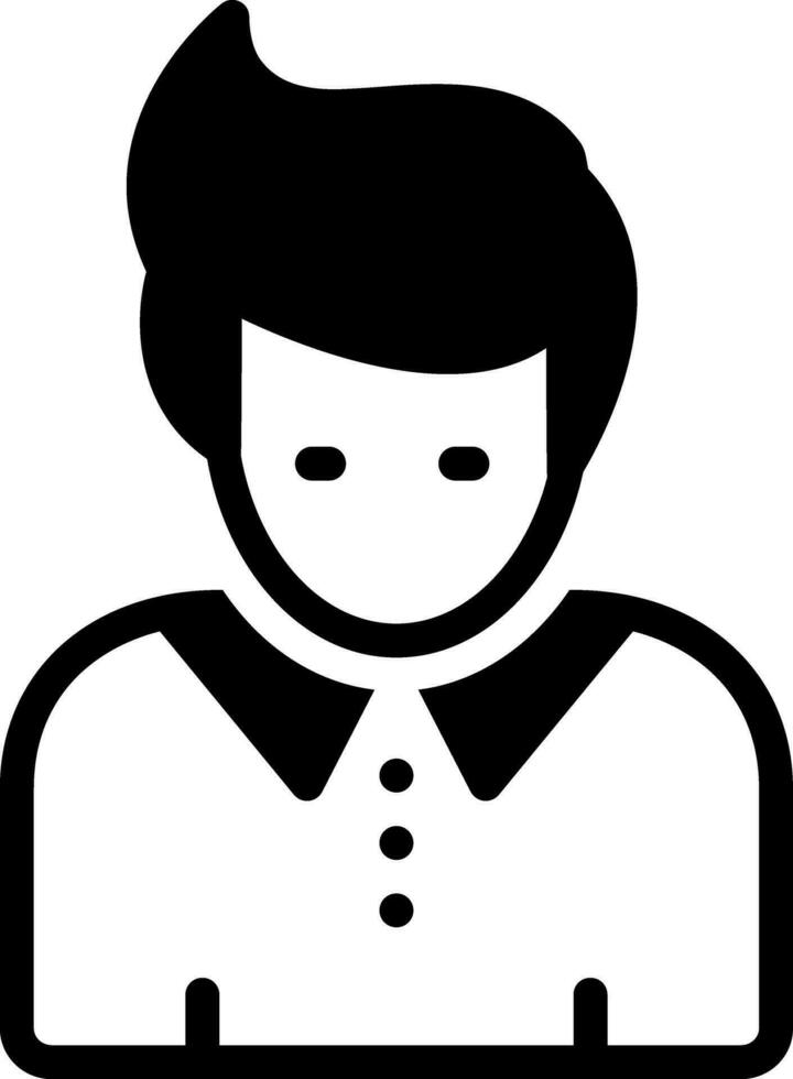 solid icon for guy vector