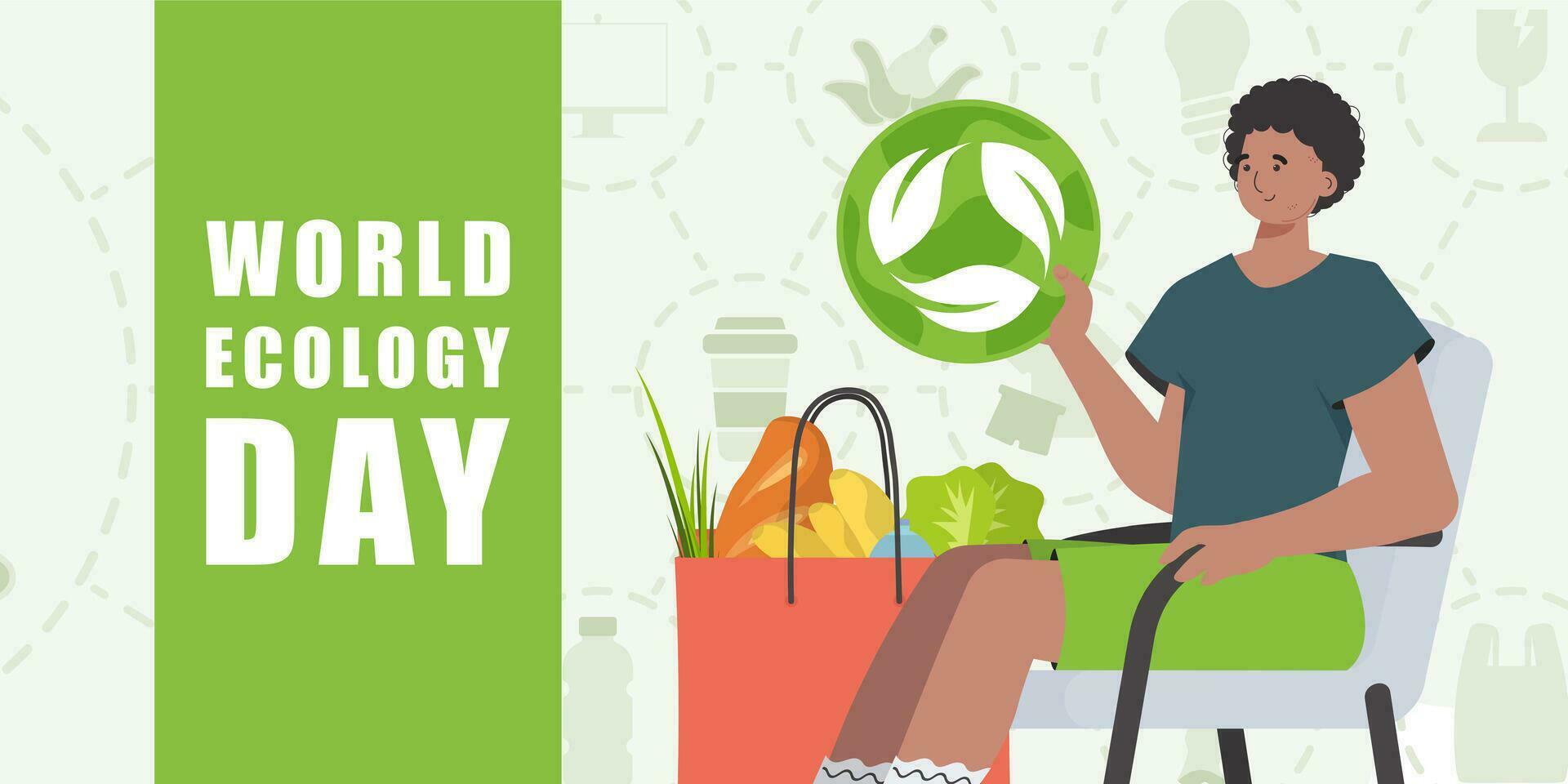 World Ecology Day poster. trendy style. Vector. vector