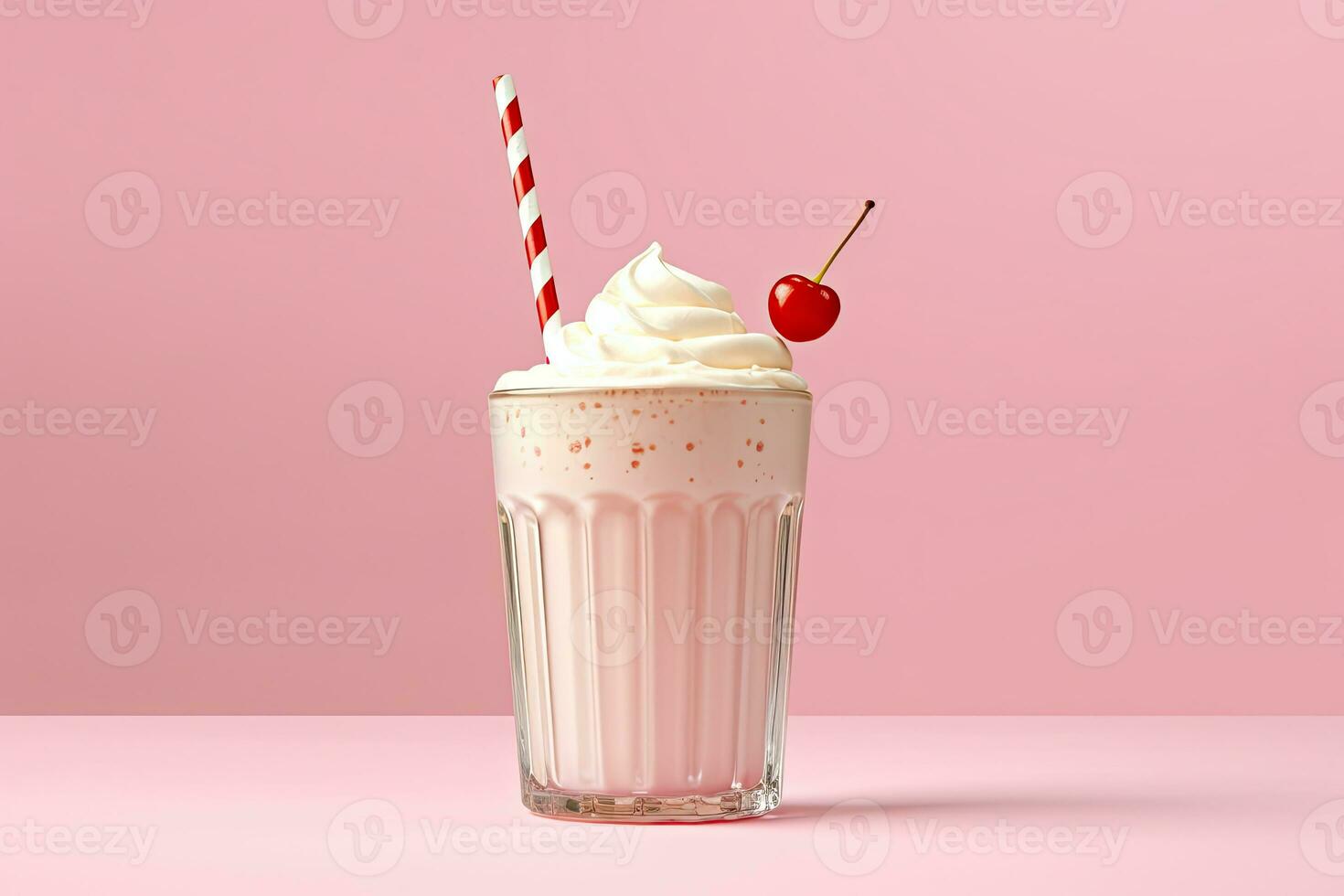 3d milk shake glass with dressing of fruits Generative AI photo