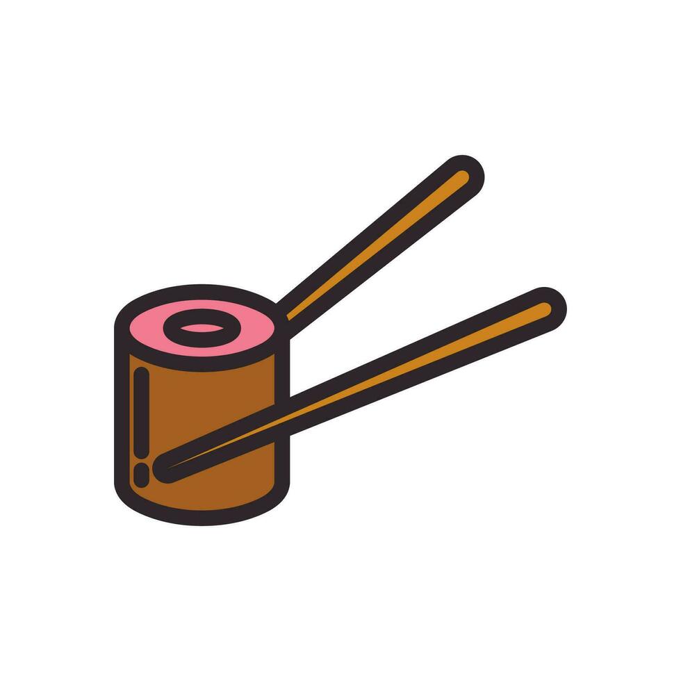 sushi icon color style vector