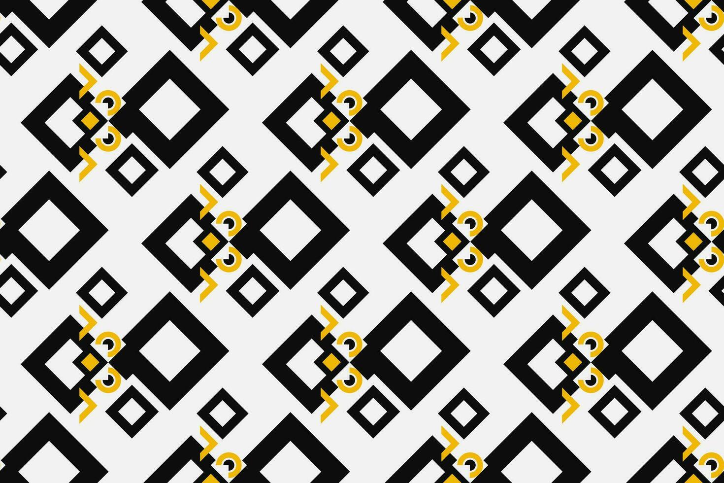 moderno Bauhaus sin costura modelo en geométrico formas geométrico negro, amarillo y blanco bandera. vector