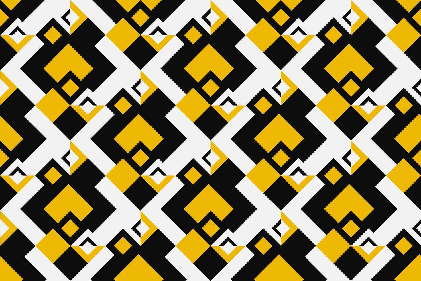 moderno Bauhaus sin costura modelo en geométrico formas geométrico negro, amarillo y blanco bandera. vector