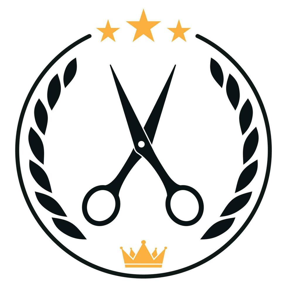 Barber shop logo design emblem. vector