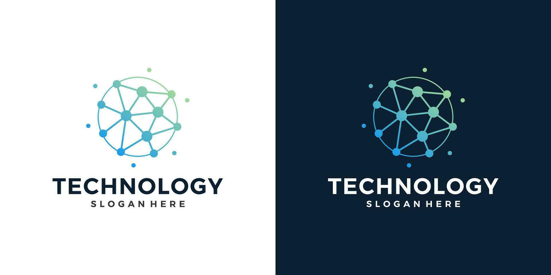 Innovate technology startup logo design with abstract dot, molecule and network Internet system graphic design vector illustration. Symbol, icon, creative.