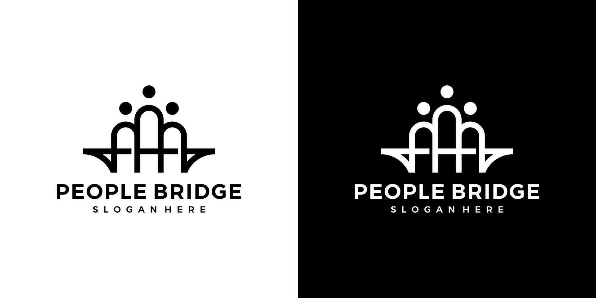 People bridge logo design template. Community family connection teamwork design graphic vector illustration. Symbol, icon, creative.