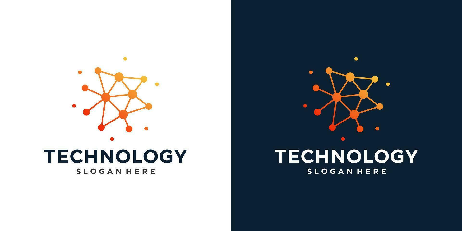 Innovate technology startup logo design with abstract dot, molecule and network Internet system graphic design vector illustration. Symbol, icon, creative.