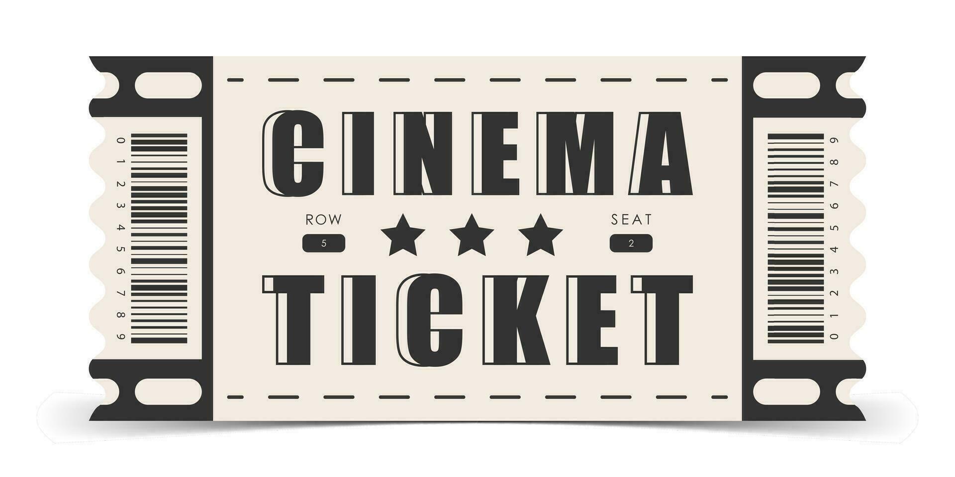 Cinema ticket template. Modern ticket card template. Vector illustration.