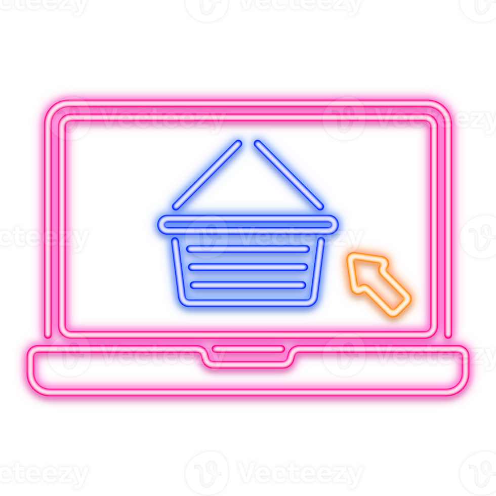 shopping neon notebook neon line png