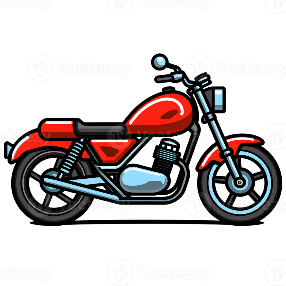 Motorcycle cartoon ai generative png