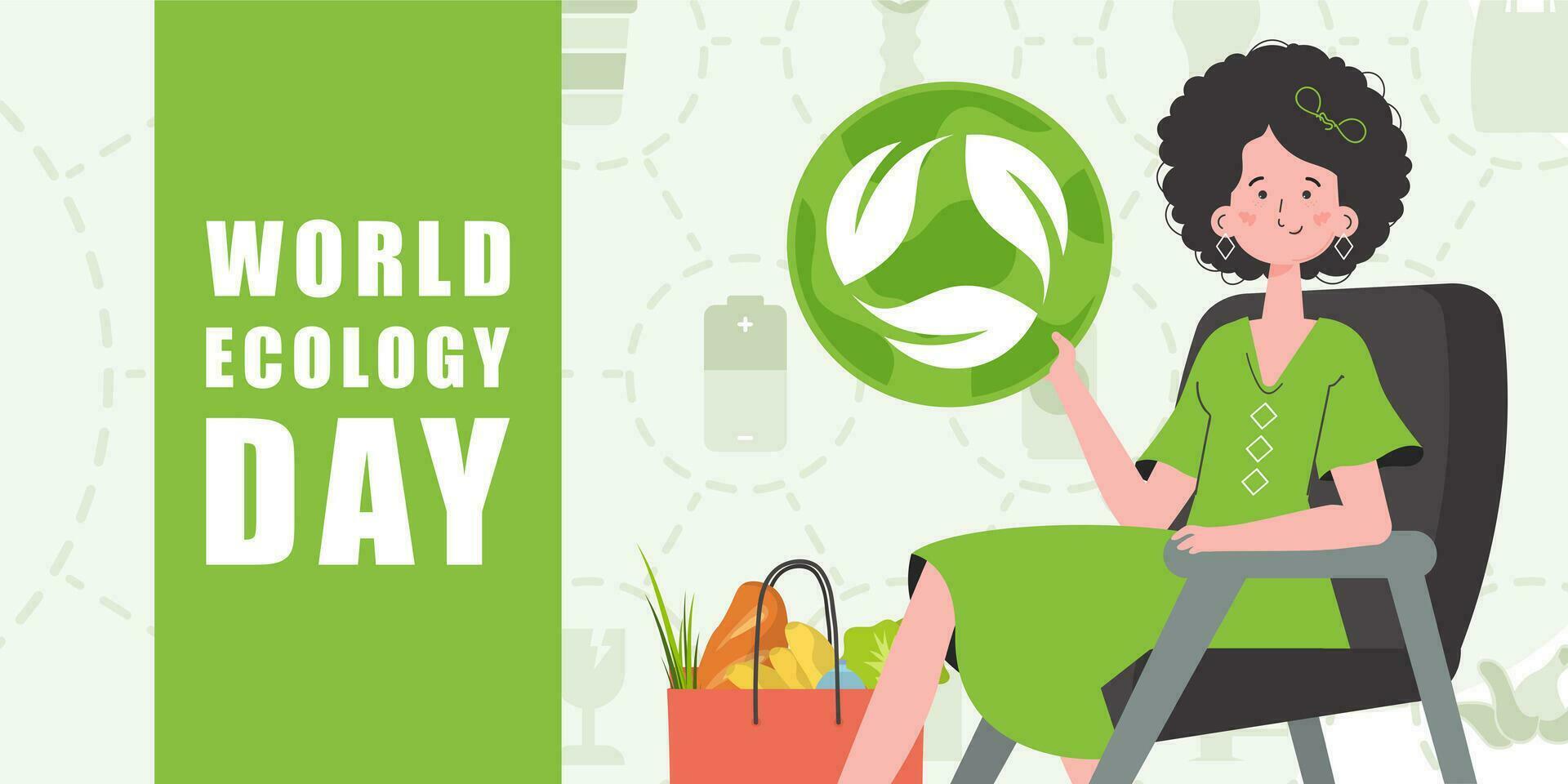World Ecology Day poster. Flat fashion style. Vector. vector