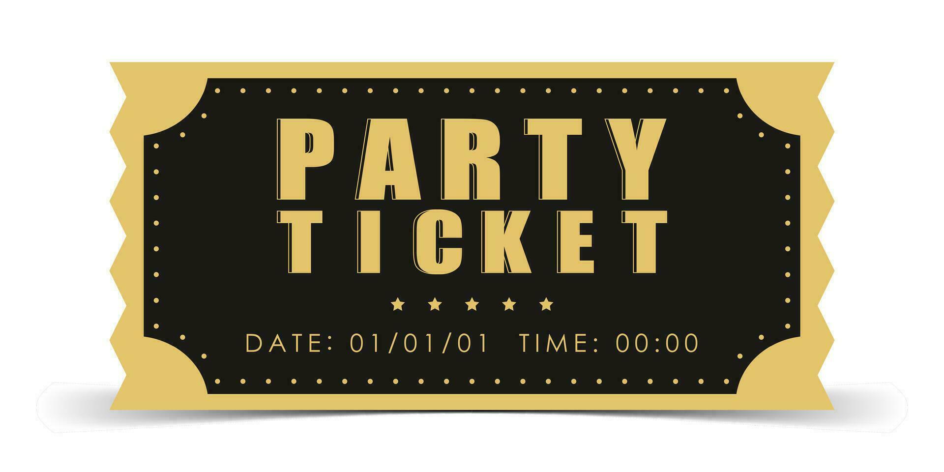 Party ticket template. Modern ticket card illustration template. Vector. vector