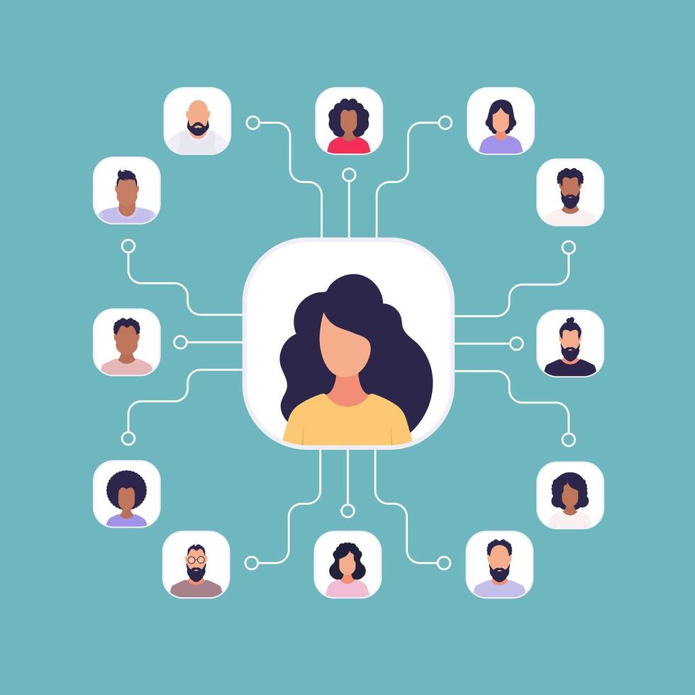 Scheme of subordination of people. . Flat style. vector