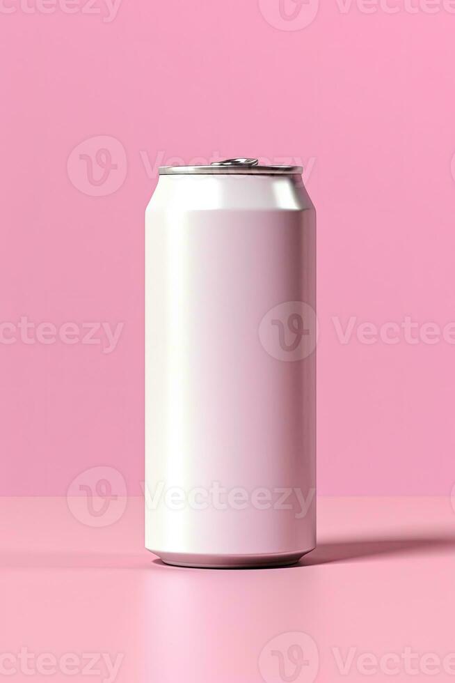 Soda Can Mockup White with shades white background, AI Generated photo