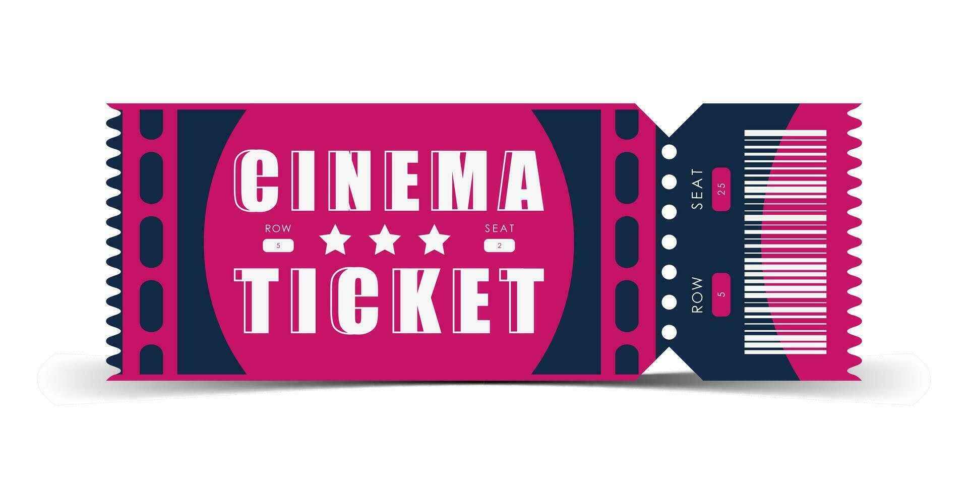 Cinema ticket design. Modern ticket card template. Vector. vector