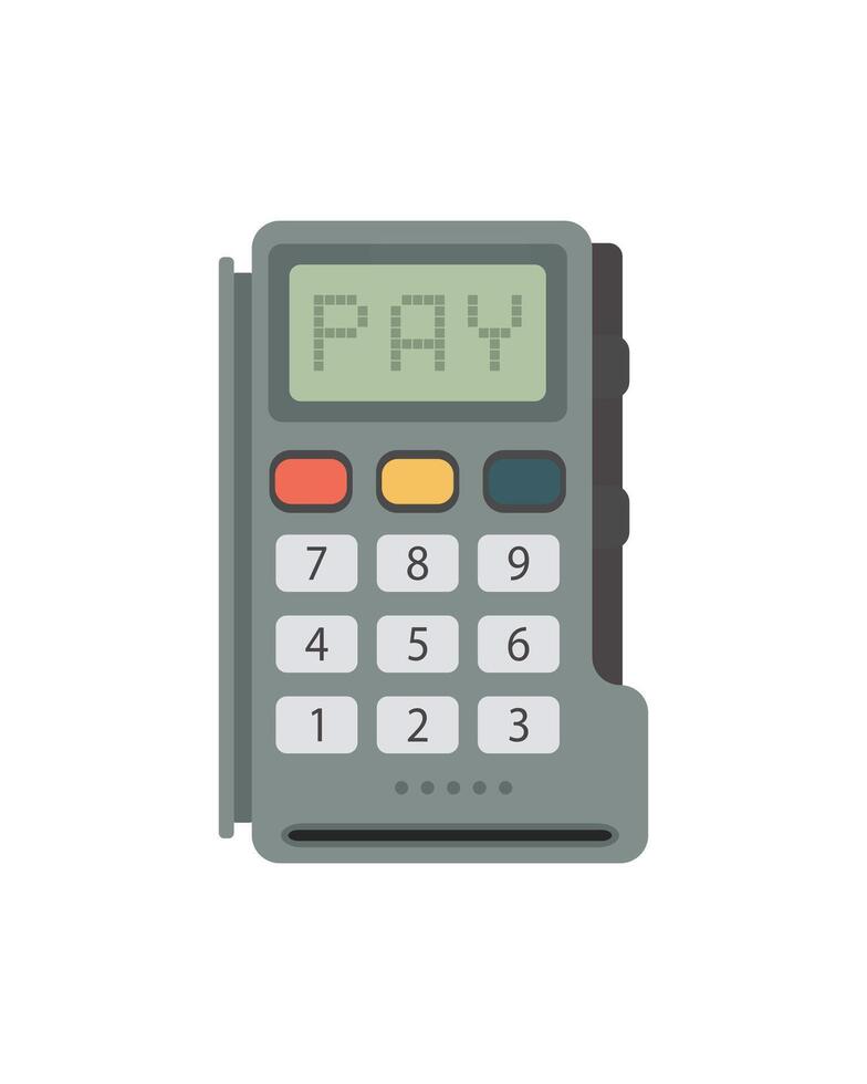 Cash Register flat material design isolated on white background. vector