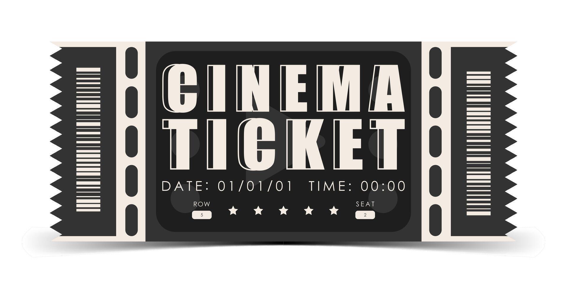 Cinema ticket template. Ticket design template. illustration. vector