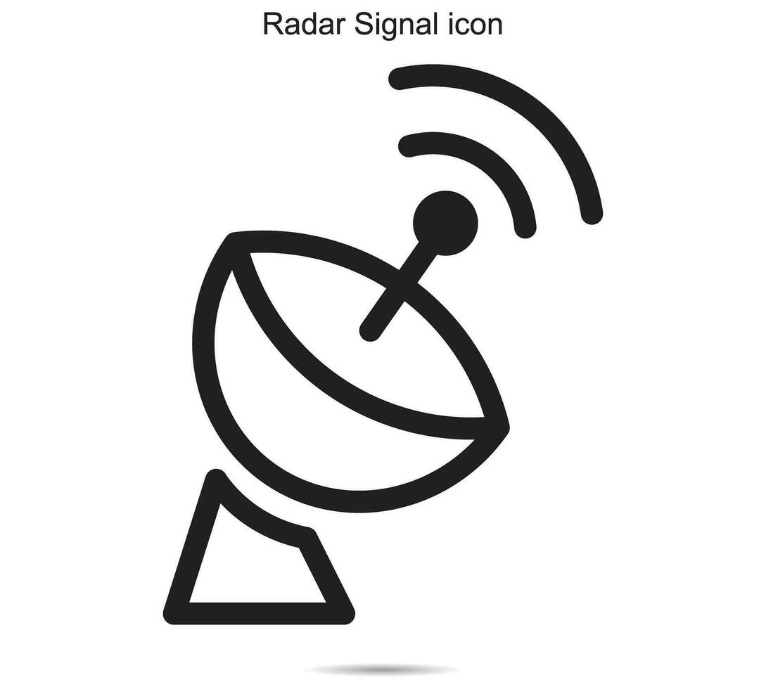 Radar señal icono, vector ilustración.