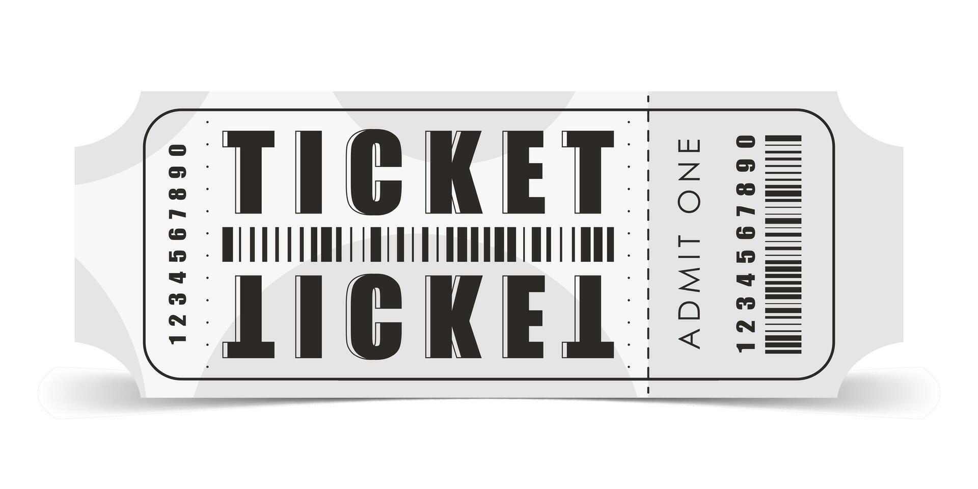 Ticket sample. Modern ticket card illustration template. . vector