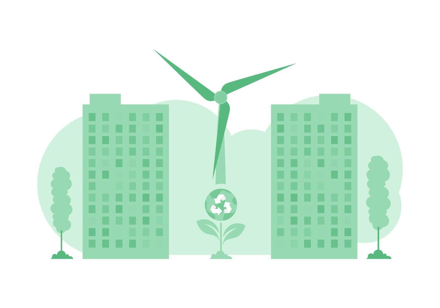 Green energy background. The concept of ecology and zero waste. trend illustration. vector