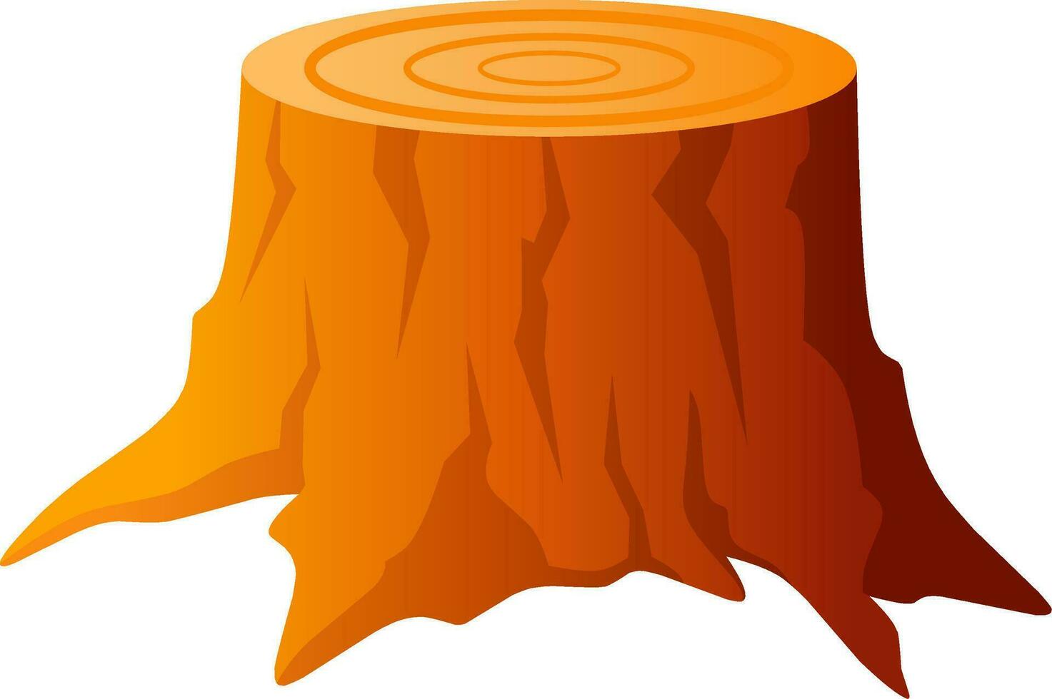 Autumn tree stump vector illustration. Stump fall season icon with gradient color. Autumn graphic resource for icon, sign, symbol or decoration. Stump from the fallen tree in the fall season