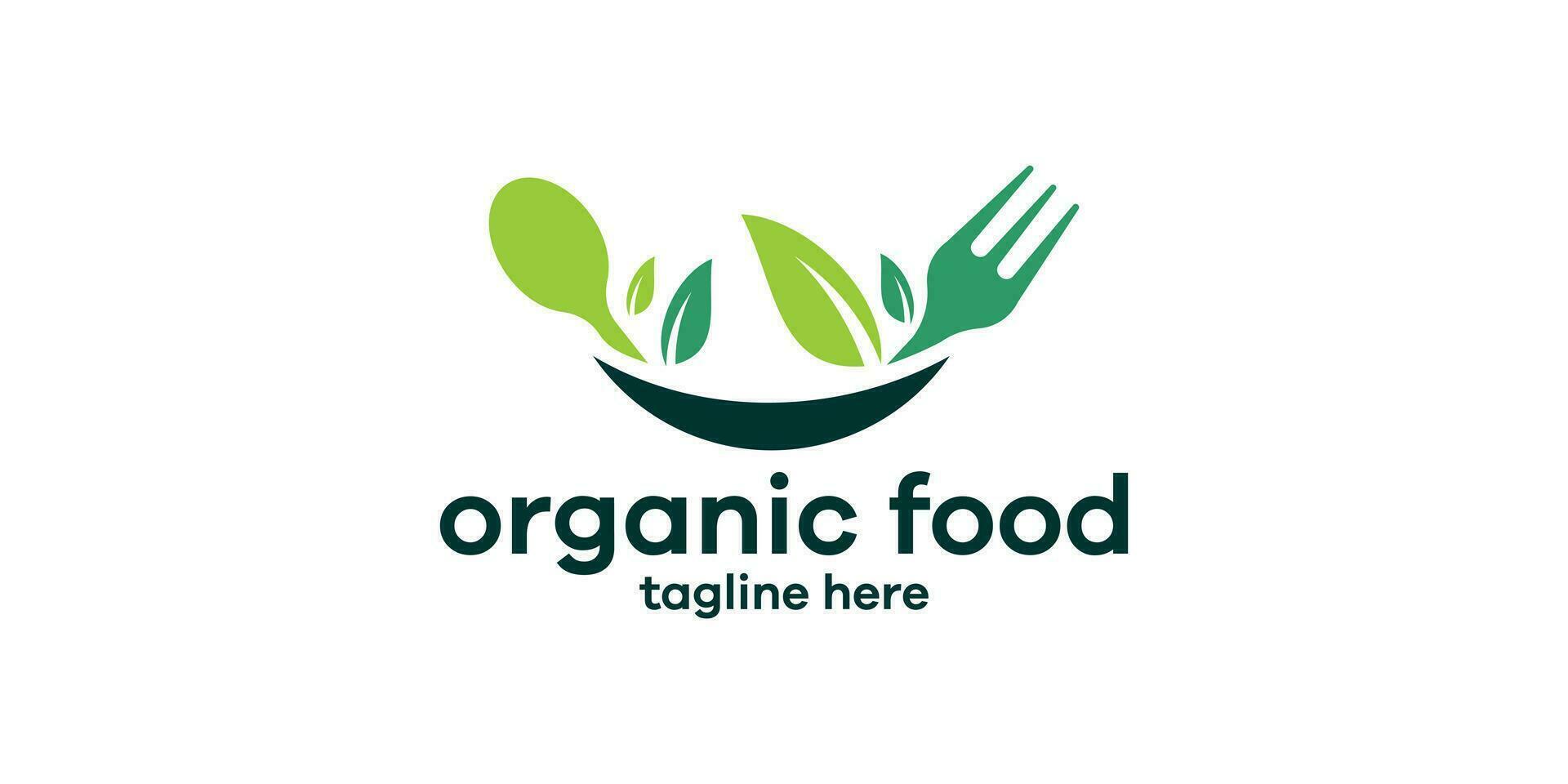 logo diseño para orgánico alimento, nutritivo comida para salud vector