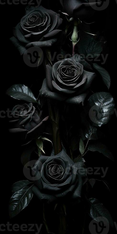 Spellbinding closeup portrait of roses, eternal melancholy, AI Generated photo