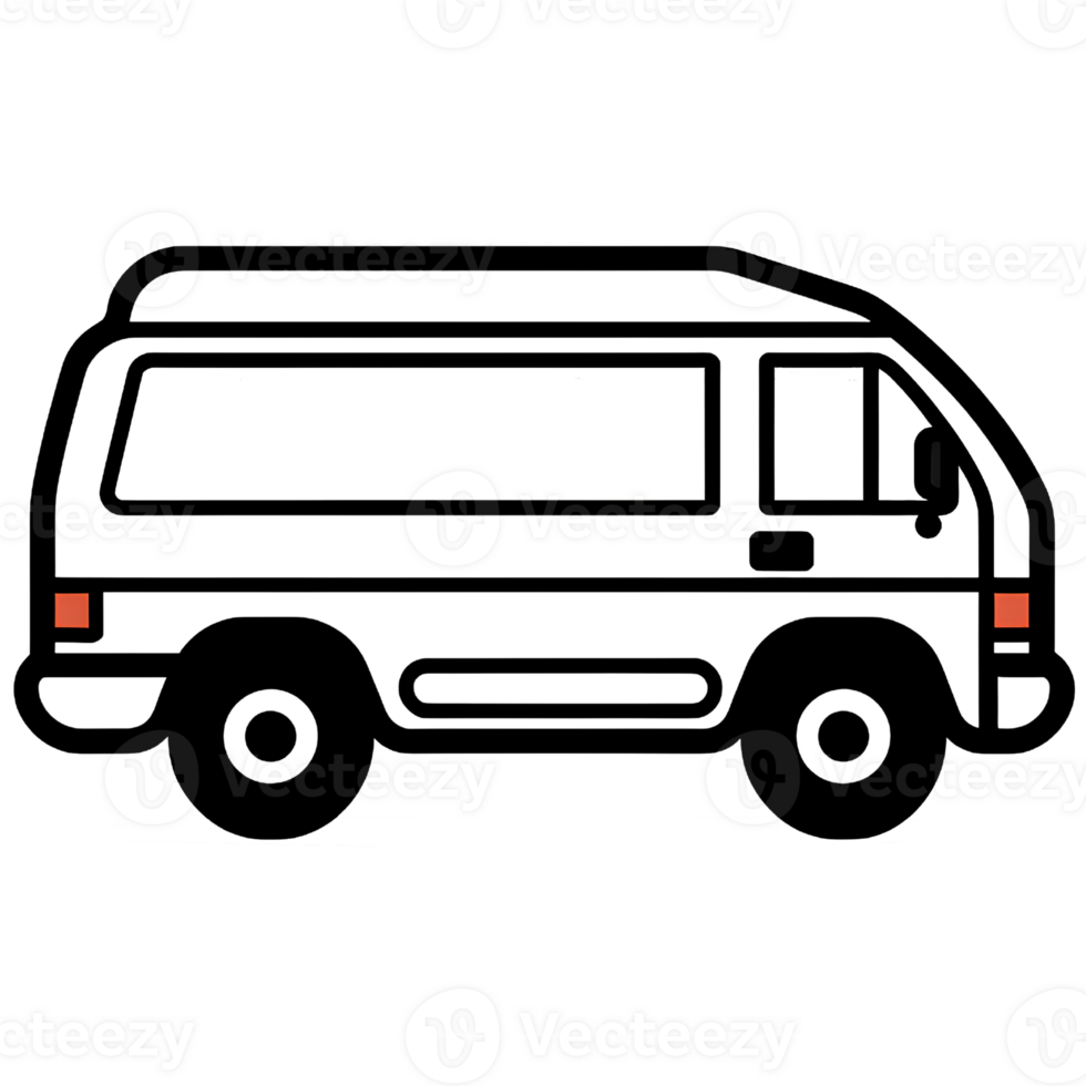 van cartoon ai generative png