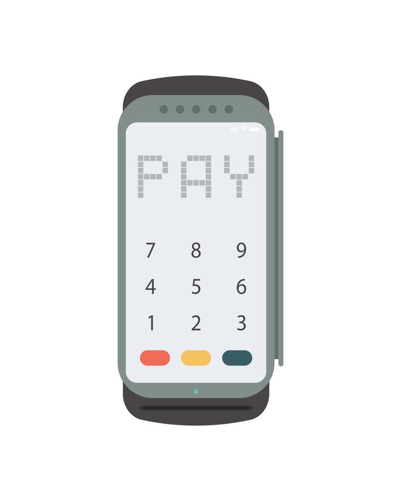 Cash Register flat material design isolated on white background. vector
