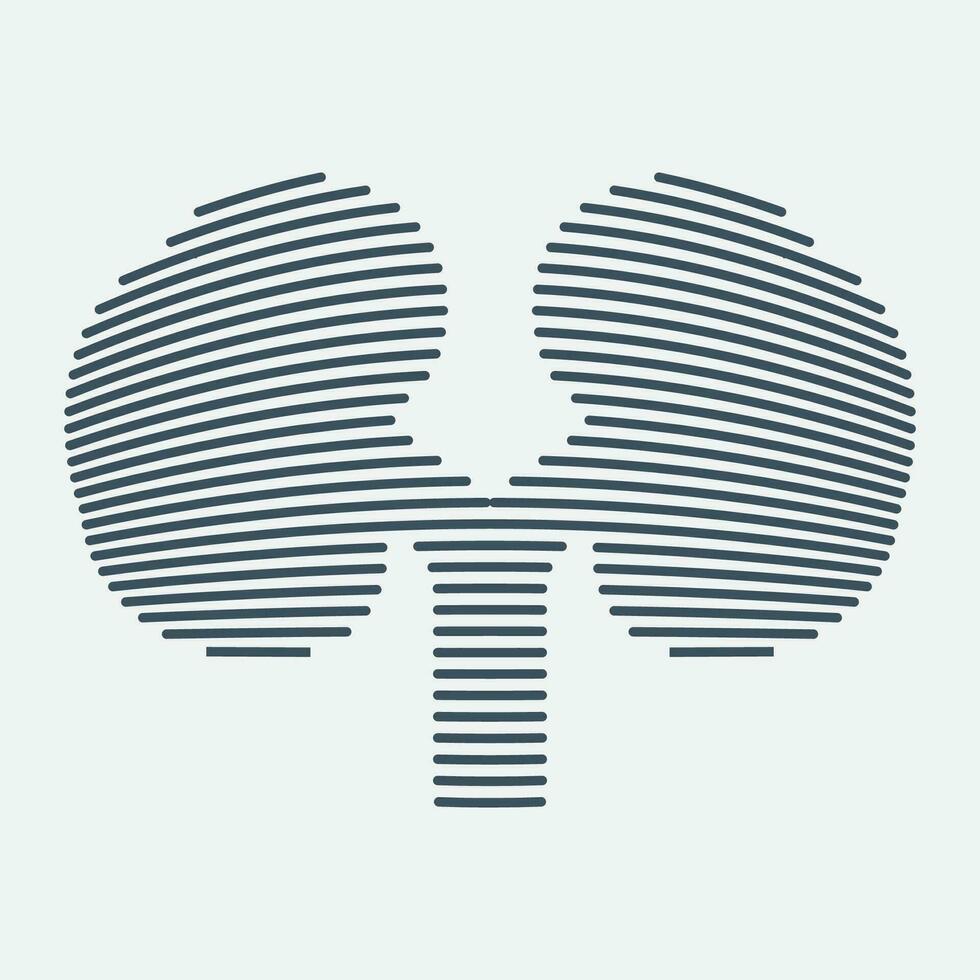 Line shape kidney logo vector