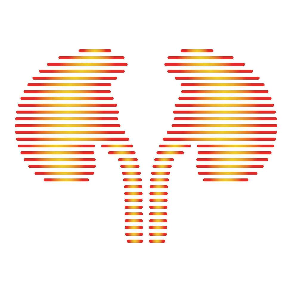 Line shape kidney logo vector