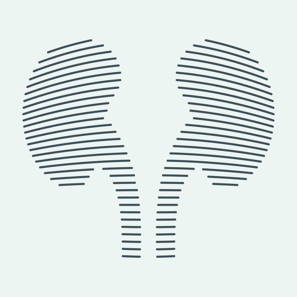 Line shape kidney logo vector