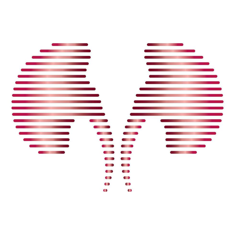 Line shape kidney logo vector
