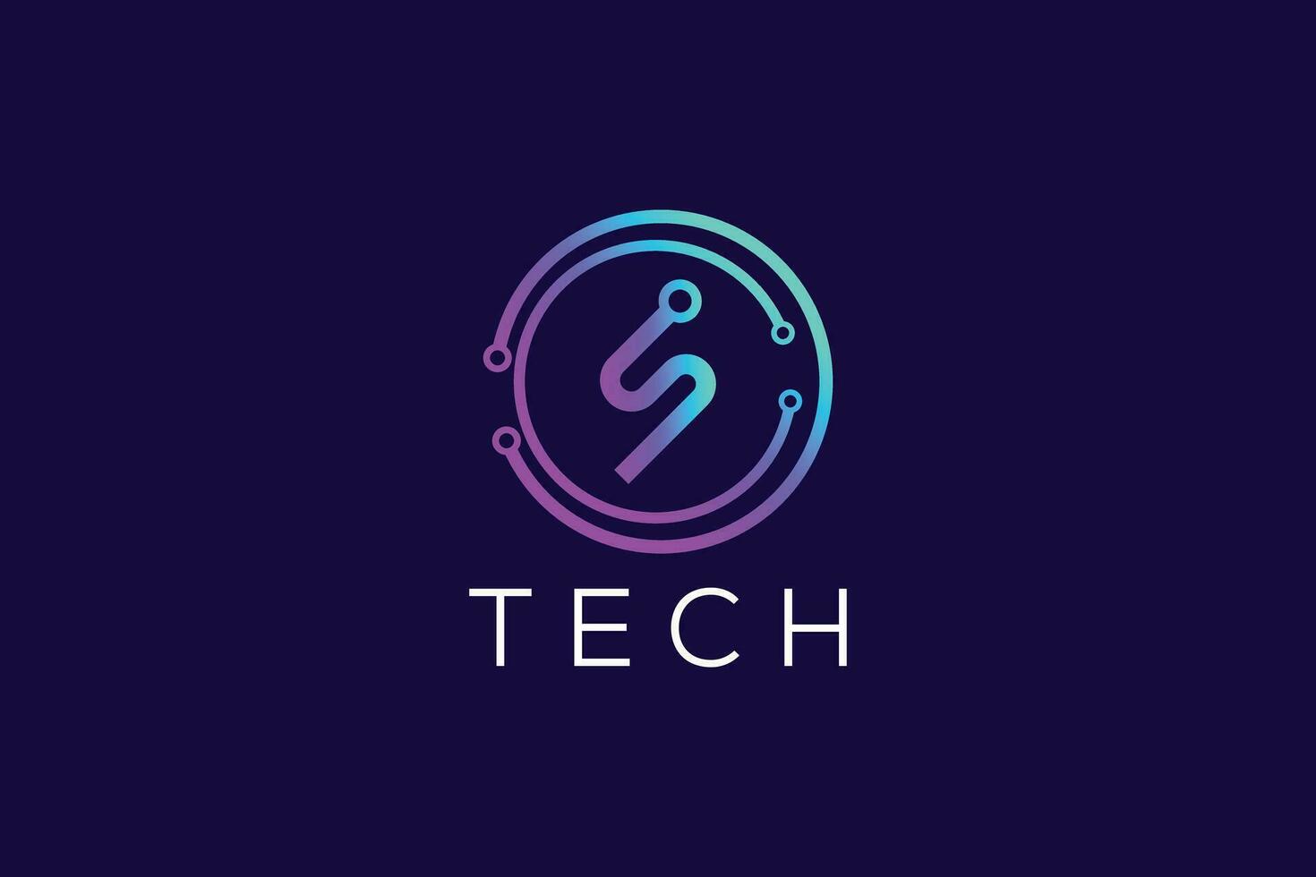 Trendy and Professional Colorful letter i and S Tech logo design vector template